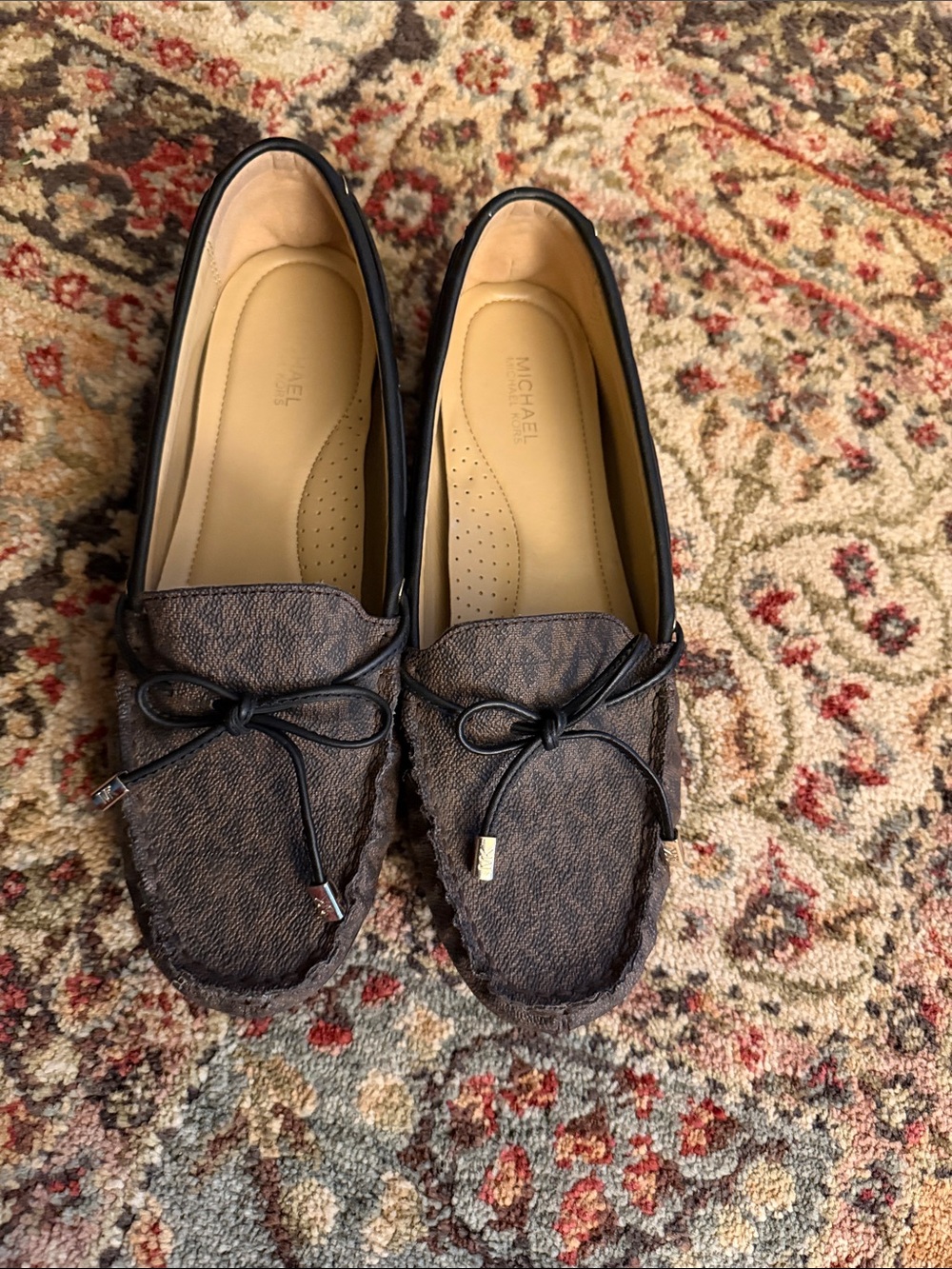 Michael Kors Dark Brown Signature Logo Moccasin Loafers
